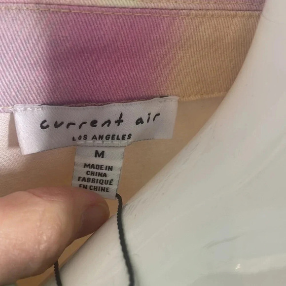 Current Air women’s rainbow short sleeve pastel button up, romper Size M - Picture 12 of 13